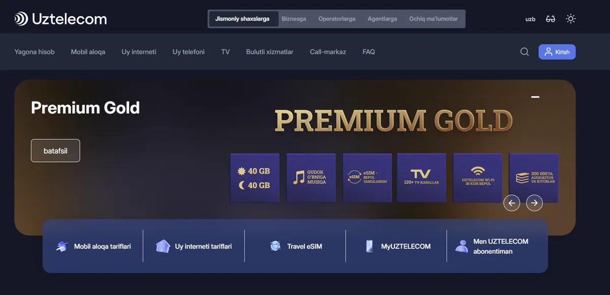 Uztelecom — project screenshot